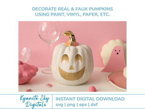 Jack-O-Lantern Faces SVG bundle of faces plus stencils SVG Kyanite Sky Digitals 