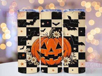 Jack-o’-Lantern Folk Glow 20oz Tumbler, Jack-o’-Lantern Motif, Folk Accent, Glow Theme, Autumn Design, Rustic Flair, Sublimation Wrap, 20oz Tumbler Sublimation SvggirlplusArt 