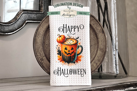 Jack O Lantern Mugs | Halloween Dish Towel Sublimation Designs Sublimation Ewe-N-Me Designs 