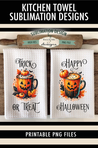Jack O Lantern Mugs | Halloween Dish Towel Sublimation Designs Sublimation Ewe-N-Me Designs 