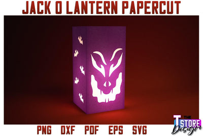 Jack o Lantern Papercut SVG | Halloween Lantern SVG | Night Light Design | SVG File SVG The T Store Design 