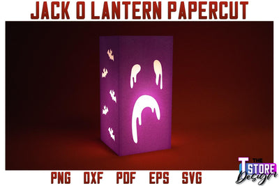 Jack o Lantern Papercut SVG | Halloween Lantern SVG | Night Light Design | SVG File SVG The T Store Design 