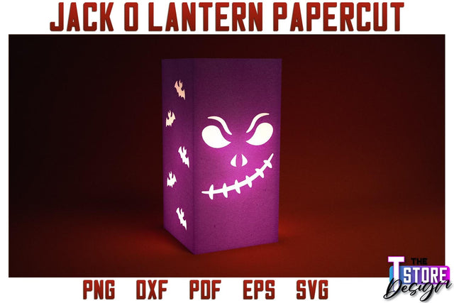 Jack o Lantern Papercut SVG | Halloween Lantern SVG | Night Light Design | SVG File SVG The T Store Design 