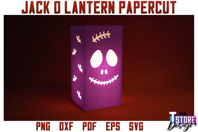 Jack o Lantern Papercut SVG | Halloween Lantern SVG | Night Light Design | SVG File SVG The T Store Design 