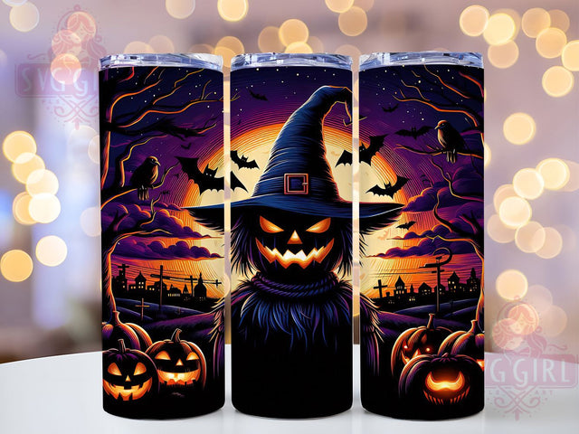 Jack-O-Lantern Pumpkin Halloween Tumbler, Spooky Fall Cup, Jack‑O‑Lantern Wrap, 20Oz Sublimation Design, Autumn Pumpkin Drinkware, Rustic Halloween Tumbler, Cozy Spooky Season Cup Sublimation SvggirlplusArt 