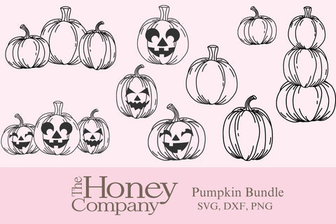 Jack o Lantern Pumpkin SVG PNG DXF Bundle Cut File Laser SVG The Honey Company 