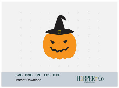 Jack O Lantern Witch SVG PNG Cut EPS File SVG HarperNCo 