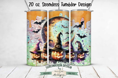 Jack O Lantern Witches | Seamless 20 oz Tumbler Design Sublimation Ewe-N-Me Designs 