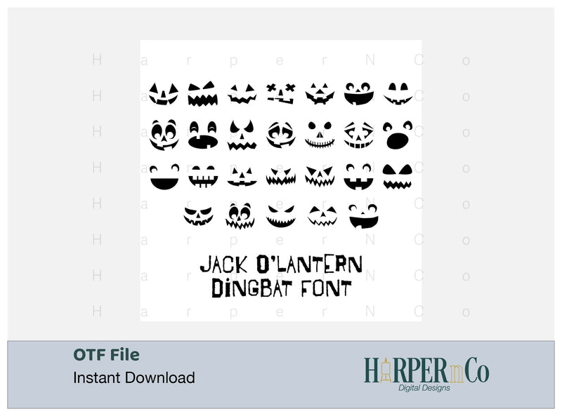 Jack O'lantern Dingbat Font Font HarperNCo 