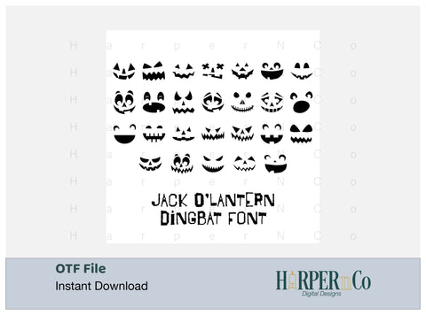 Jack O'lantern Dingbat Font Font HarperNCo 