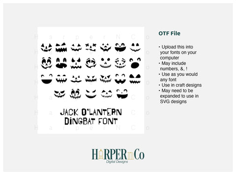 Jack O'lantern Dingbat Font Font HarperNCo 
