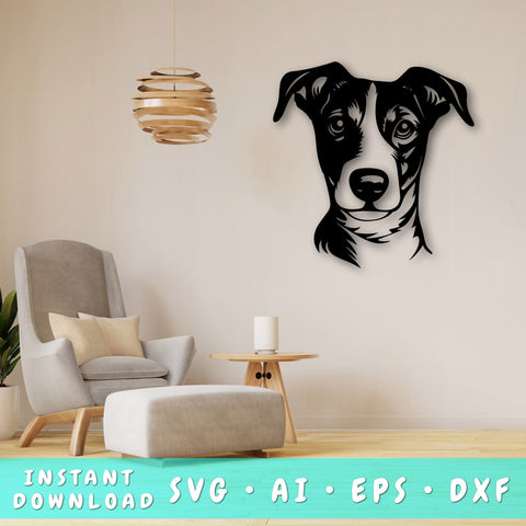 Jack Russel Terrier Laser SVG Cut File, Jack Russel Terrier Glowforge File, Jack Russel Terrier DXF, Jack Russel Terrier Wall Art SVG SVG HappyDesignStudio 