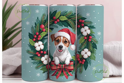 Jack Russell Christmas Tumbler Wrap Sublimation PixelChick 