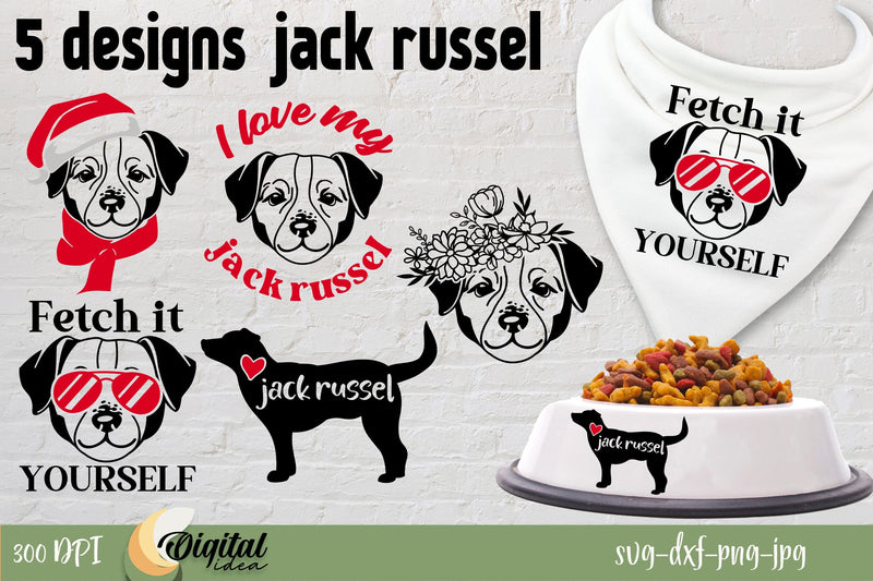 Jack Russell SVG. Dog Small Bundle. Dog SVG Design SVG Evgenyia Guschina 