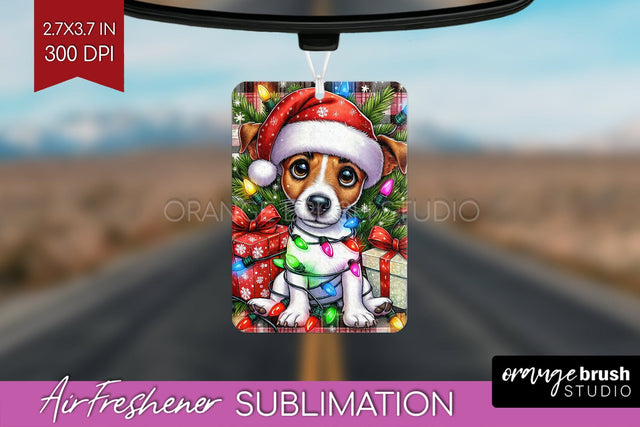 Jack Russell Terrier Funny Christmas Dog Air Freshener Sublimation OrangeBrushStudio 