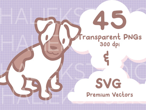 Jack Russell Terriers Color Clip Art SVG Design Set SVG HalieKStudio 