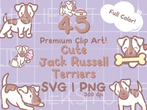Jack Russell Terriers Color Clip Art SVG Design Set SVG HalieKStudio 