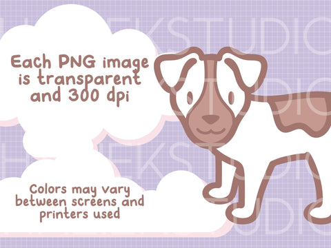 Jack Russell Terriers Color Clip Art SVG Design Set SVG HalieKStudio 