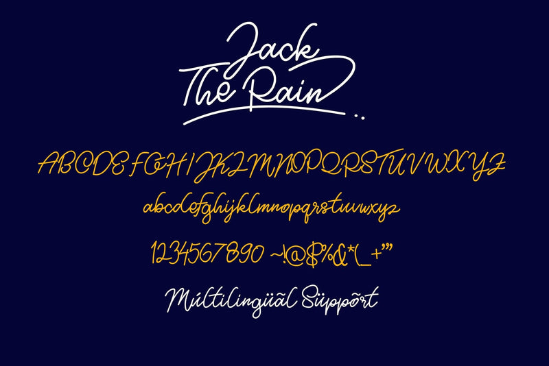 Jack The Rain - Monoline Script Handwritten Font - So Fontsy