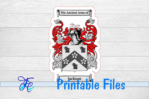 Jackson Coat of Arms Sticker Sublimation Family Creations 