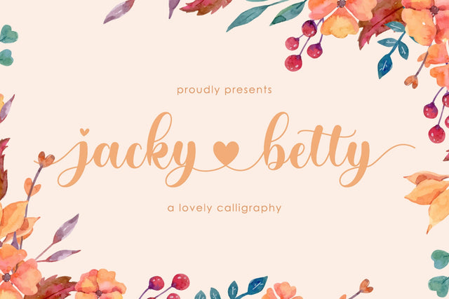 Jacky Betty | Lovely Calligraphy Font studioalmeera 