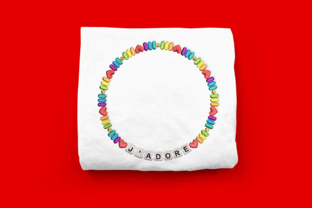 J'Adore Letter Beaded Bracelet with Hearts Embroidery Embroidery/Applique DESIGNS Risa Rocks It 