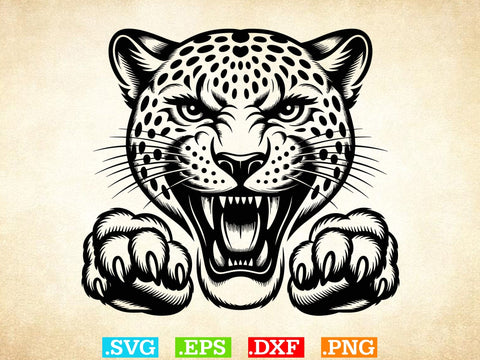 Jaguar SVG, Jungle Wildlife Vector Art, Animal Svg, Safari Animal Head Svg SVG Creativeart88 