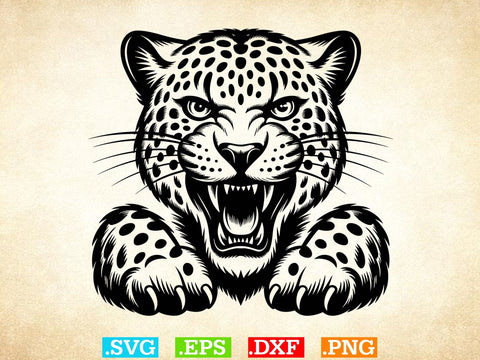 Jaguar SVG, Jungle Wildlife Vector Art, Animal Svg, Safari Animal Head Svg SVG Creativeart88 