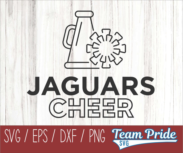 Jaguars Cheer Line Art SVG Digital Download Printable - SVG, EPS, DXF, PNG SVG Team Pride SVG 