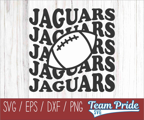 Jaguars Football Retro Wave SVG Digital Download Printable - SVG, EPS, DXF, PNG SVG Team Pride SVG 