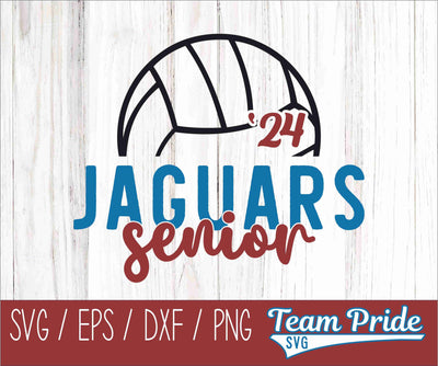 Jaguars Senior 2024 Volleyball SVG Digital Download Printable - SVG, EPS, DXF, PNG SVG Team Pride SVG 
