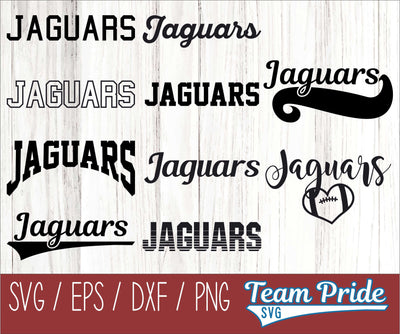 Jaguars SVG Bundle Digital Download Printable - SVG, EPS, DXF, PNG SVG Team Pride SVG 