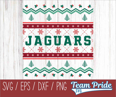 Jaguars Ugly Christmas Sweater Festive Holiday Design SVG, EPS, DXF, PNG SVG Team Pride SVG 