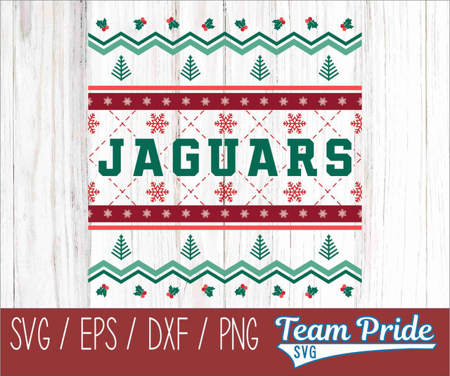 Jaguars Ugly Christmas Sweater Festive Holiday Design SVG, EPS, DXF, PNG SVG Team Pride SVG 