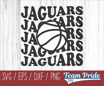 Jaguars Vintage Wave Basketball SVG Digital Download Printable - SVG, EPS, DXF, PNG SVG Team Pride SVG 