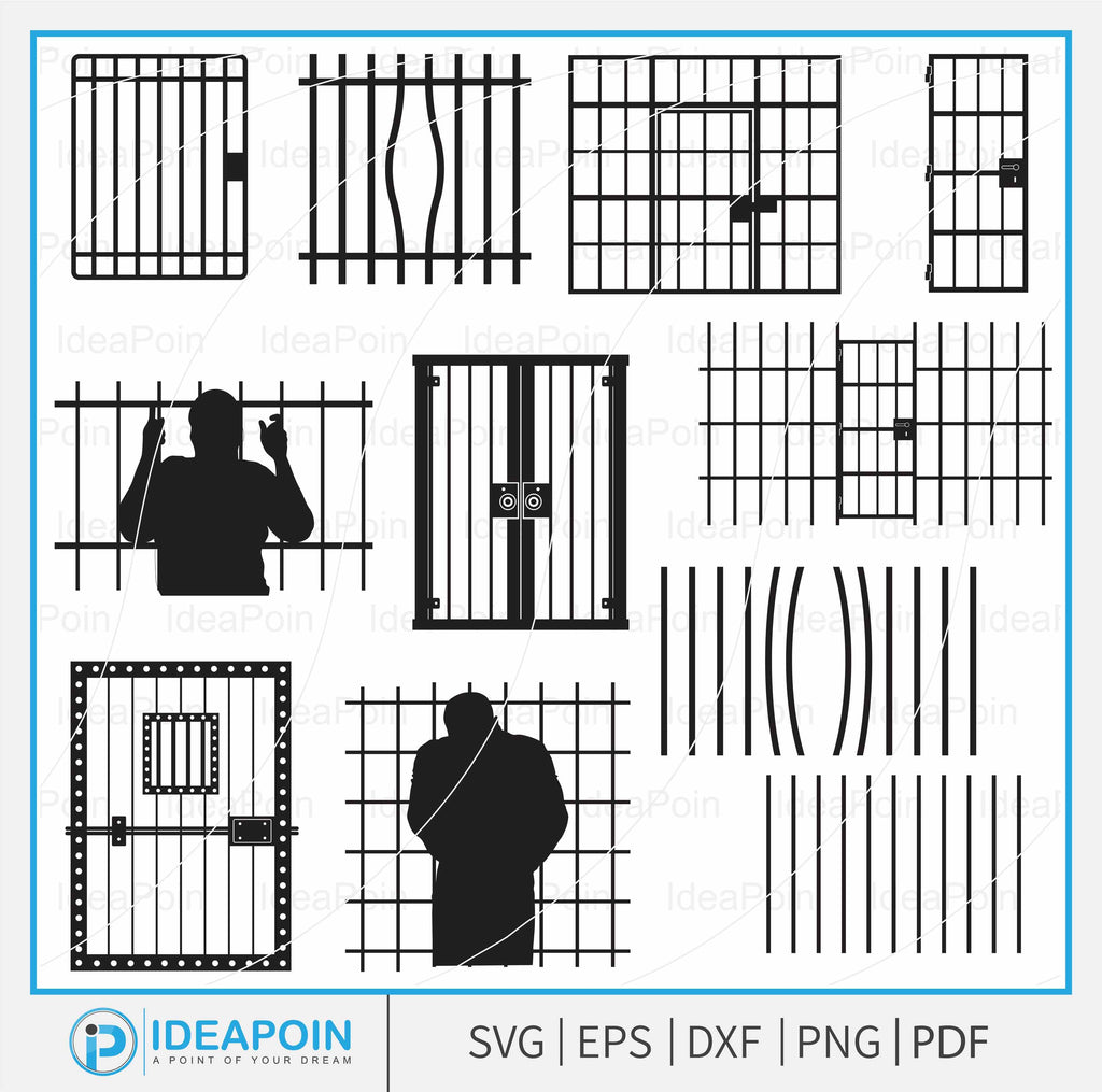 Lock Up Vector Jail Cell Doors Vector, Jail svg, prison svg, lockup Vector, Prison ...