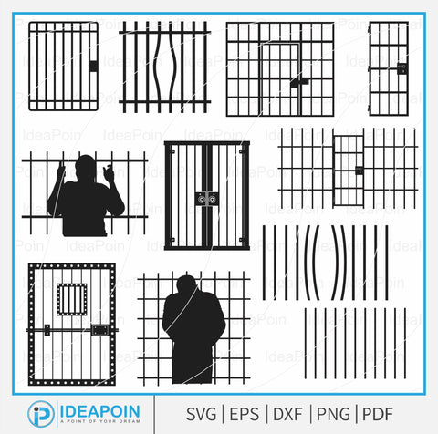 Jail Cell Doors Vector, Jail svg, prison svg, lockup Vector, Prison Bars png, Prison Break Svg, Jail Bars svg, Prison Clipart SVG Dinvect 