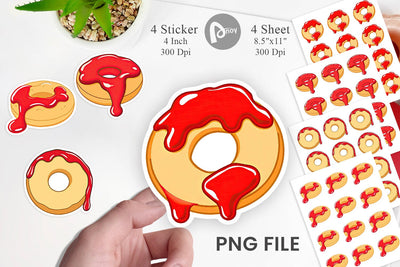 Jam Filled Donut Sticker Sublimation artnoy 