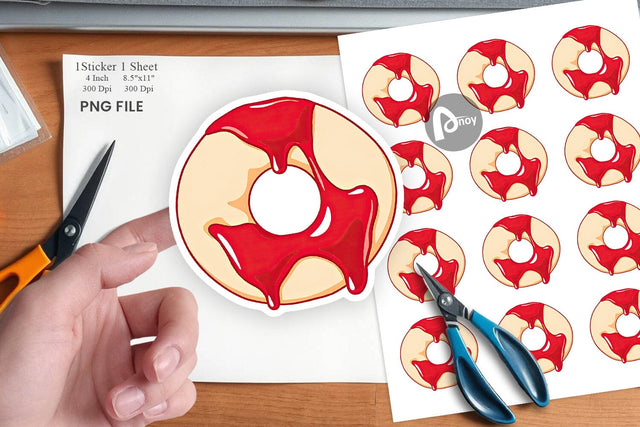 Jam Filled Donut Sticker Sublimation artnoy 
