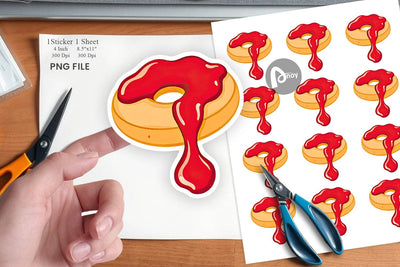 Jam Filled Donut Sticker Sublimation artnoy 