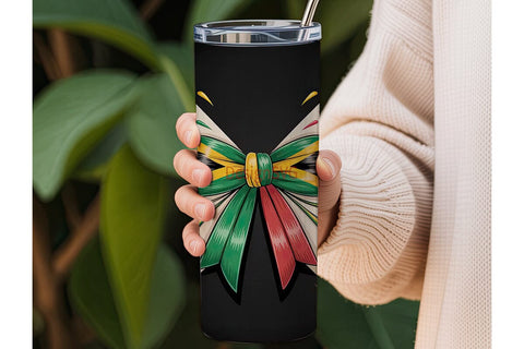Jamaica Flag Bow 20oz Tumbler Wrap Sublimation DesignSVG 