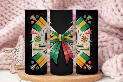 Jamaica Flag Bow 20oz Tumbler Wrap Sublimation DesignSVG 