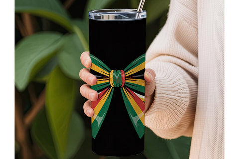 Jamaica Flag Bow 20oz Tumbler Wrap Sublimation DesignSVG 