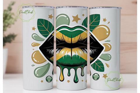 Jamaican Lips 20oz Tumbler Wrap Sublimation PixelChick 