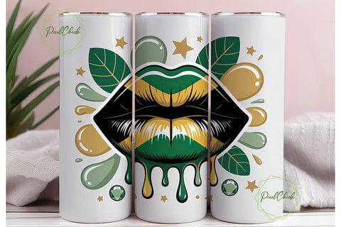 Jamaican Lips 20oz Tumbler Wrap Sublimation PixelChick 