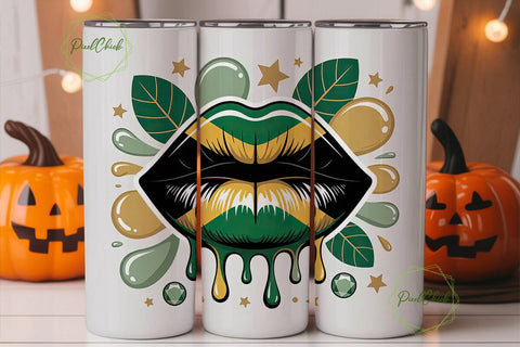 Jamaican Lips 20oz Tumbler Wrap Sublimation PixelChick 