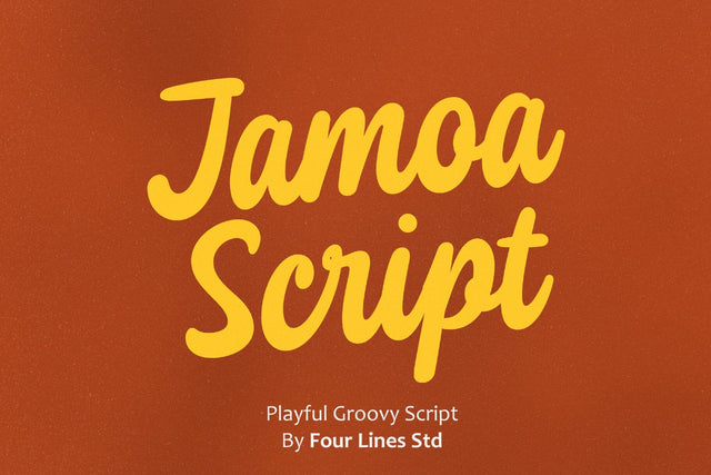 Jamoa Script – Playful Groovy Script Font Four Lines Std. 