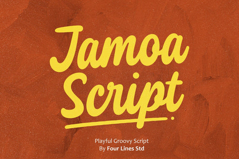 Jamoa Script – Playful Groovy Script Font Four Lines Std. 