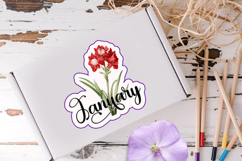January Sticker Design Sublimation Regulrcrative 