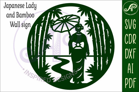 Japanese Bamboo Wall Art SVG | Geisha Garden Laser Cut File SVG APInspireddesigns 